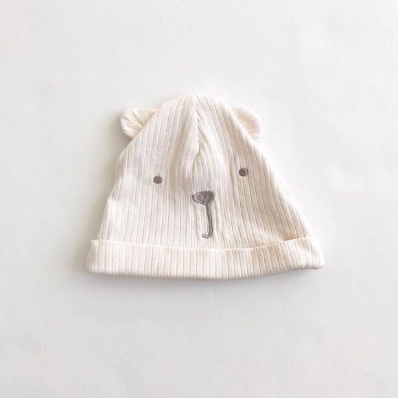 Babygap ribbed bear face beanie EUC 6-12 months - Picture 1 of 4